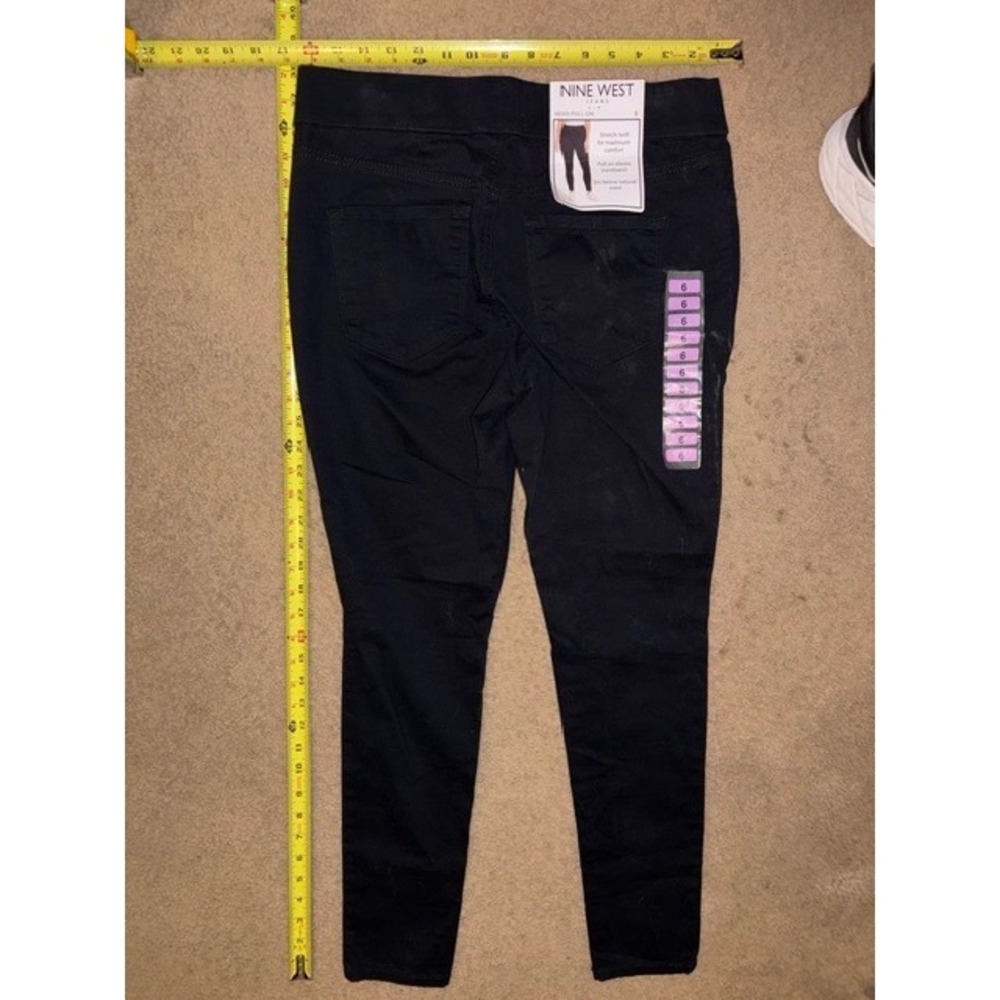 Nine West Heidi Pull On Skinny Jeans Black Stretch Pants Womens 6 NEW T56-40 - Picture 3 of 7